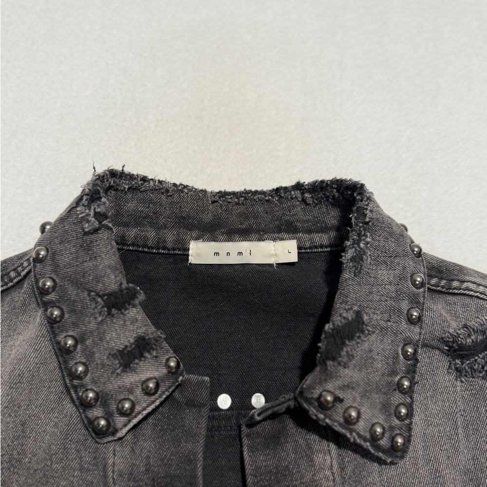 MNML Black Distressed Jean Jacket - Picture 4 of 4